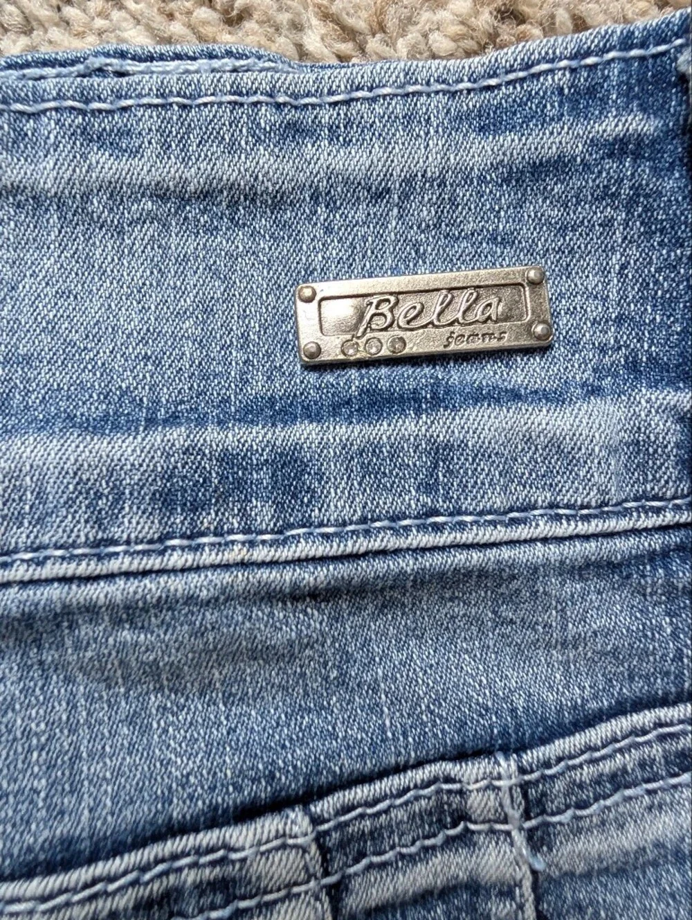 Y2K Denim Mini Skirt‎ in Light Blue Wash With Rhinestones- Sz 5, Bratz Festival